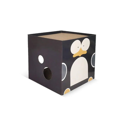 Zodiac Black Penguin Cat Scratcher: Durable, Fun, Engaging Square Design for Play