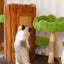 CMisstree Two-Level Tree Hollow Solid Wood Cat Tree for Playful Felines