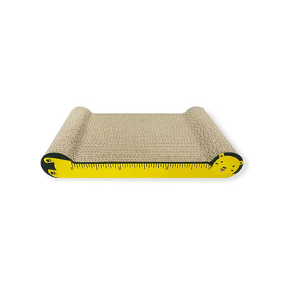 Zodiac Yellow Cat Scratcher: Durable Cardboard Vertical Post with Play Ball