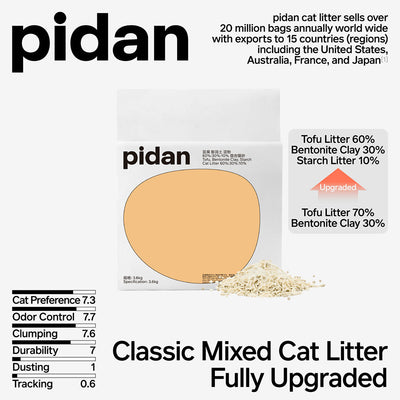 Pidan Composite Cat Litter 7L: Odour-Control Tofu, Bentonite & Starch Blend