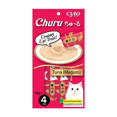 CIAO Churu Puree Tuna Maguro Cat Wet Treats 14g x 4 Pack