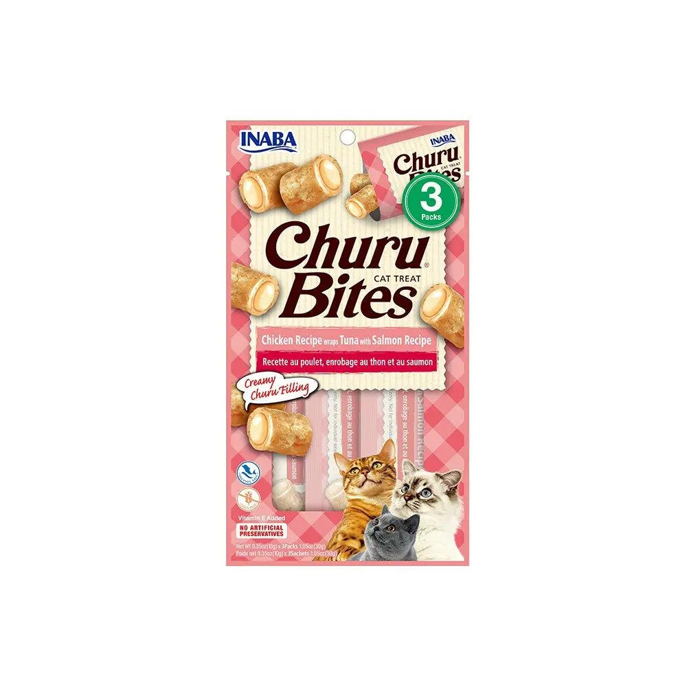 Delicious Inaba Churu Bites Tuna with Salmon, Healthy Soft Chews for Cats