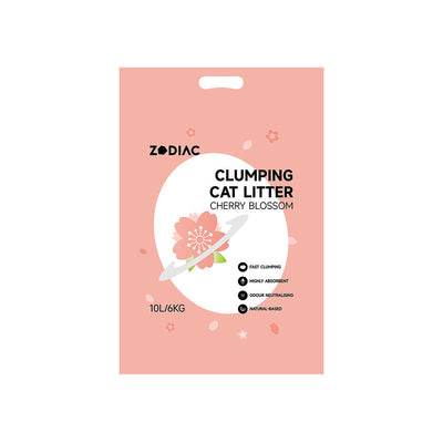 Zodiac Clumping Cat Litter Cherry Blossom: 10L Ultra-Absorbent Odour Control