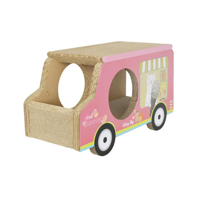 Zodiac Pink Ice Cream Van Cat Scratcher: Fun, Durable, Cardboard Play Toy