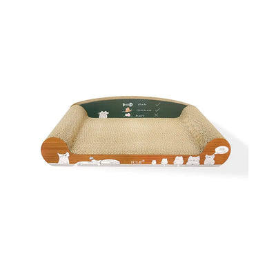 Zodiac Sofa Cat Scratcher: Durable Brown Corrugated Cardboard Lounge for Felines