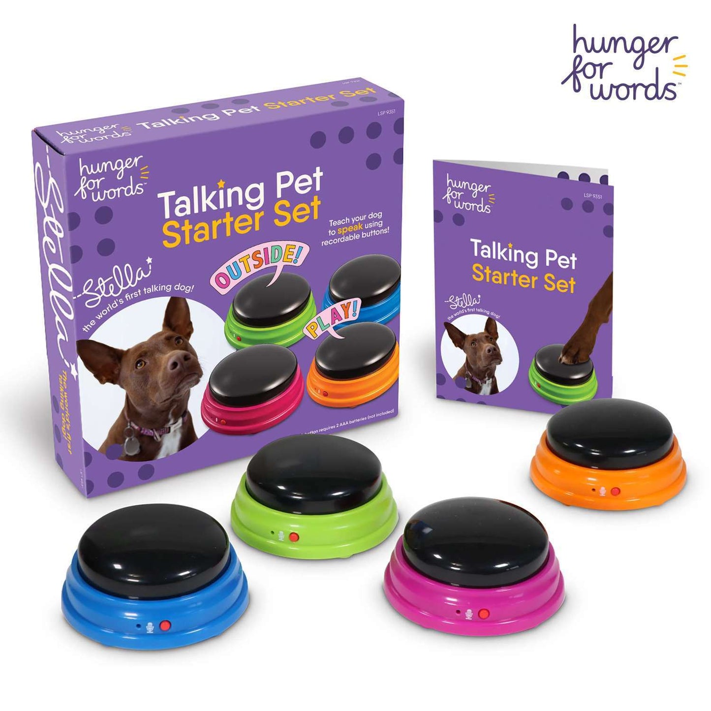 Hunger for Words Talking Pet Starter Set: Interactive Communication Buttons for Dogs