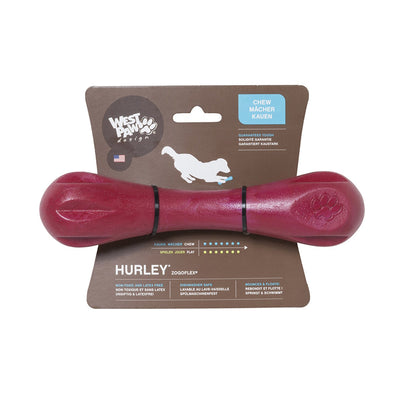 West Paw Hurley Fetch Toy for Tough Dogs - Ruby Red West Paw