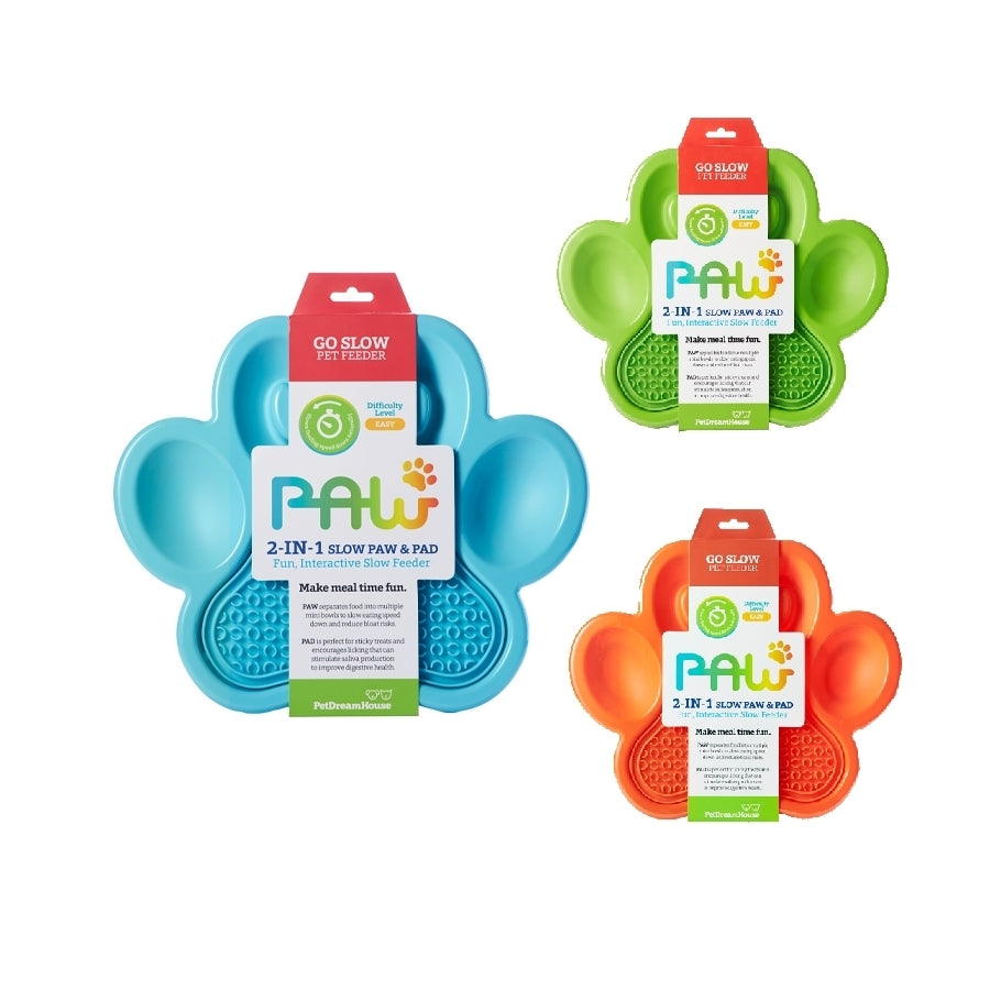 PAW 2-in-1 Slow Feeder Bowl & Lick Pad Combo Pet DreamHouse
