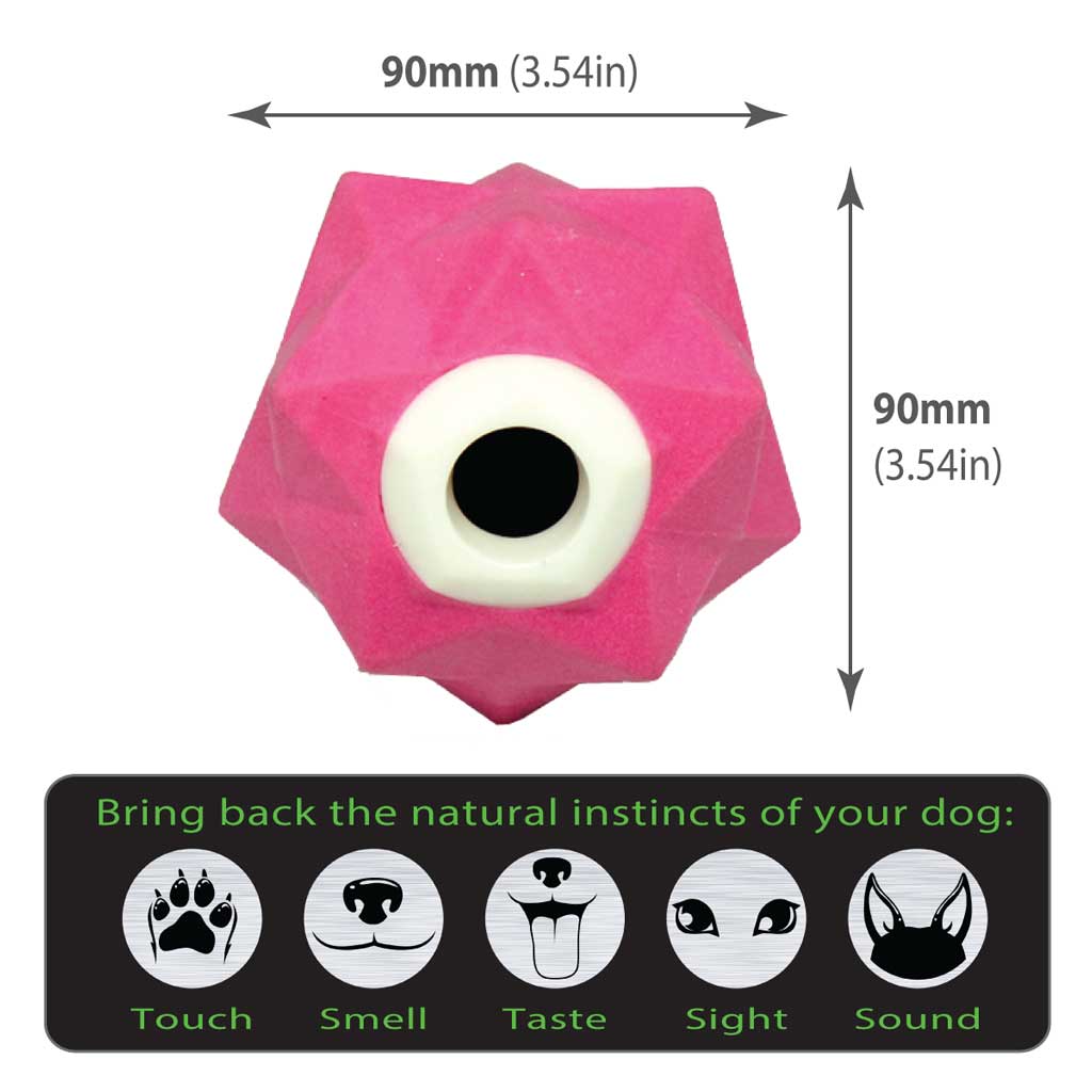 Aussie Dog Pink Monster Treat Ball â€“ Durable Interactive Fetch Toy