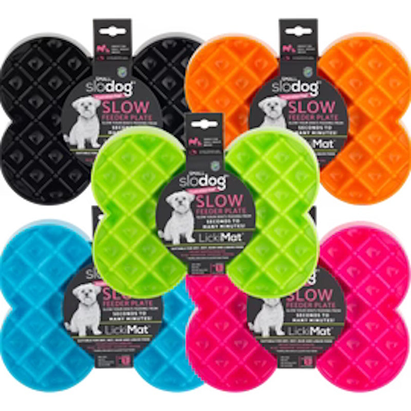 SloDog by Lickimat - Bone-Shaped Slow Food Bowl for Small Dogs Slodog