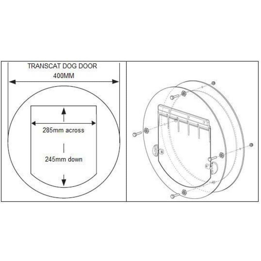 Transcat Pet Door for Cats & Dogs - Large Door for Glass