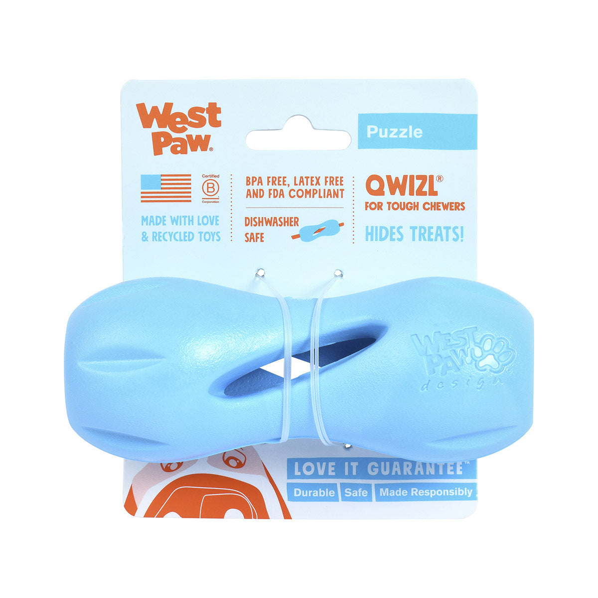 West Paw Qwizl Treat Dispensing Dog Toy - Treat Dispensing Dog Toy West Paw